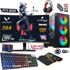 Resim Apphirex Jett X55 Ryzen 5 5500 16GB Ram 512GB M2 SSD RTX3050 24'' 100Hz Curved Masaüstü Oyun Bilgisayarı 