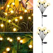 Resim 2 adet 12/16/20 LED Güneş Enerjili Ateşböceği Işıkları - IPX4 Hava Koşullarına Dayanıklı Dış Mekan Güneş Yolu Işıkları, Ayarlanabilir Parlaklık, Bahçe, Çim, Noel ve Parti Dekoru için Pil, Güneş Enerjili Dış Mekan Işıkları, Çim Aydınlatması, Şenlik Işıkları, Dayanıklı Plastik Işıklar 