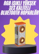Resim Techno Stock Yüksek Ses Kablosuz 5.0 Bluetooth Hoparlör Rgb Işıklı 