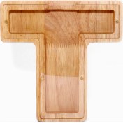 Resim Xindoker Ahşap-akrilik Harf Tasarım Para Kazancı Kutusu T - Transparan, Ad Sticker'lı, Çocuklar İçin Tasarlanmış Tasarım 