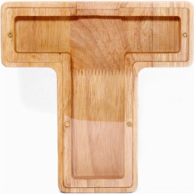 Resim Xindoker Ahşap-akrilik Harf Tasarım Para Kazancı Kutusu T - Transparan, Ad Sticker'lı, Çocuklar İçin Tasarlanmış Tasarım 