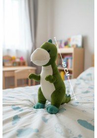 Resim Yeşil Sevimli Dinozor Peluş Oyuncak 40 Cm Uyku Arkadaşı Hediyelik Çok Renkli 