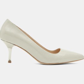 Resim Desa Kadın Bej Kroko Baskılı Sivri Burunlu Deri Stiletto 