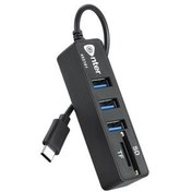 Resim Enter E-UCUC1 USB-C to 3 Port USB 2.0 Hub with SD Card and MicroSD Card Slot, Black 