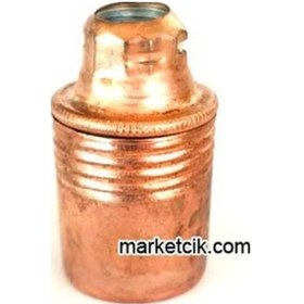 Resim Marketcik Dekoratif E14 Düz Bakır Metal Duy 