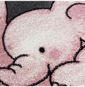 Resim Kreş Halısı Kreş-bebek Halısı Pembe Sevimli Fil Desen Kolay Bakım Pembe 