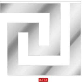 Resim Plastik Tek Kullanımlık Masa Örtüleri, Ayna Duvar Stickerı, 30 Parça Çıkarılabilir Kendinden Yapışkanlı Akrilik Ayna Duvar Dekoru, Geometrik Yunan Desenli, Oturma Odası, Yatak Odası 