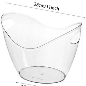 Resim 2 Adet Buz Kovası 4 Litre Şampanya Şarap Kovası Temiz Akrilik İçecek Küveti Parti İçecekler Şarap, Şampanya Veya Bira Şişeleri Bar Malzemeleri İçin Buz Küveti Buzlu 