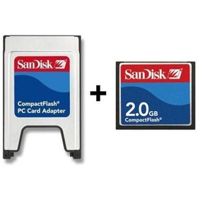 Resim Sandisk 2 Gb Compact Flash Kart + Pcmcıa Adaptör Cnc Torna Uyumlu 