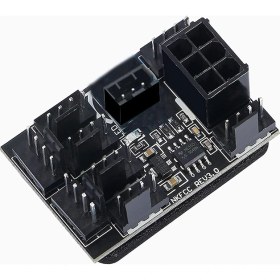 Resim Keepro 8 Kanallı Bilgisayar Fan Hız Kontrolörü Modülü DC12V Potlu 