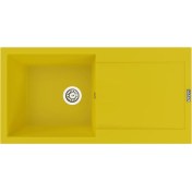 Resim POLEX Cristalüx Granit Evye P-X1 Sarı Tezgah Altı Ve Tezgah Üstü Mutfak Evyesi 98x49,5cm 