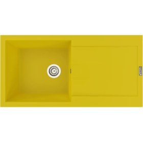 Resim POLEX Cristalüx Granit Evye P-X1 Sarı Tezgah Altı Ve Tezgah Üstü Mutfak Evyesi 98x49,5cm 