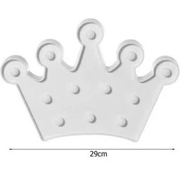 Resim Argesco® 3D Dekoratif Pilli Kraliçe Tacı Model LED Masa ve Gece Lambası 