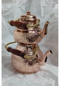 Resim Bakır Çaydanlık Üstten Kulplu Bakır 