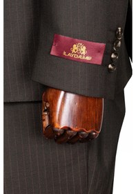 Resim İlayda Emir Luxury, İtalyan Kesim, Slim Fit, Kruvaze, Çizgili, Erkek Takım Elbise Kahverengi 