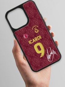 Resim Galatasaray Mauro Icardi 3. Forma İmzalı Cam Telefon Kılıfı - iPhone 14 Pro 