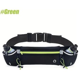 Resim Globalbloom Yeşil 1 Adet Ayarlanabilir Koşu Bel Çantası Su Şişe Cebi Fitness Doğa Yürüyüşü Yeşil 