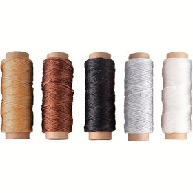 Resim 1 adet Balmumu İplik, Deri Dikiş İpi El Dikişi Deri El Sanatları DIY, Kitap Ciltleme, Ayakkabı Tamiri, Deri Dikiş, 30 Yarda, 150D 
