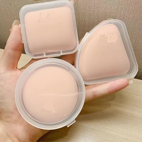 Resim Seyahat Kadın Makyaj Aracı için Kutulu Vakum Puf ile Kozmetik Pudra Sünger Makyaj Süngeri Yuvarlak Kare Üçgen Damla Şekilli Taşınabilir Pudra Pufu ile Vakum Puf ve Kutulu Vakum Puf 