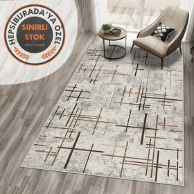Resim West Home Dijital Baskı Yıkanabilir Kaymaz Taban Salon Halısı Mutfak Halısı Yolluk 