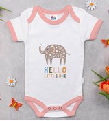 Resim Bitmeyen Kartuş Bk Kids Hello Little One Tasarımlı Pembe Bebek Body Zıbın-1 