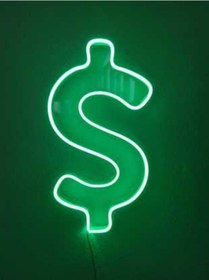 Resim Dolar Neon Led Dekoratif Duvar Yazısı 