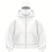 Resim Moda 2024 Sonbahar ve Kış Yeni Polar Astarlı Çift Kapüşonlu Benzersiz Çift Katmanlı Kapüşonlu Hustler Sweatshirt Erkekler ve Kadınlar için 