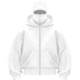 Resim Moda 2024 Sonbahar ve Kış Yeni Polar Astarlı Çift Kapüşonlu Benzersiz Çift Katmanlı Kapüşonlu Hustler Sweatshirt Erkekler ve Kadınlar için 