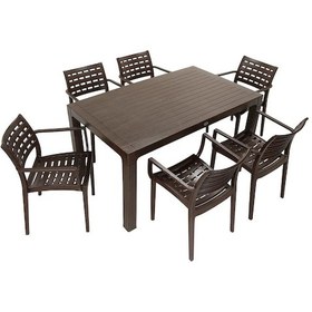 Resim Depootoptan Mandella Wood 90 x 150 CM Cafe Koltuk Masa Takımı Kahverengi 