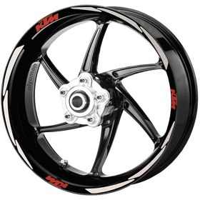 Resim Deeb Ktm Jant Şeridi Reflektif Beyaz Kırmızı Model S N11.72761 