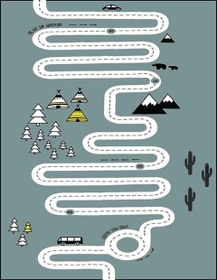 Resim Çocuk Oyun Halısı Gri Dekhera C6006 - 80X300 / Dot Taban 