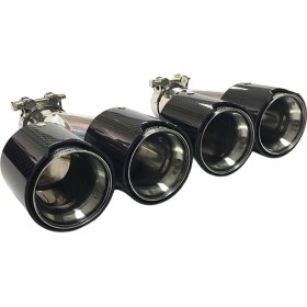 Resim Akrapoviç Egzoz Ucu Parlak Karbon Bmw M Logolu 90MM 4' Lü Sağ Sol 