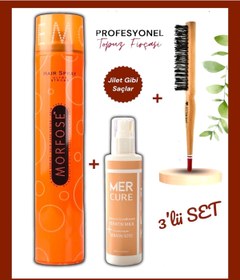 Resim ELSA Kırmızı Uçlu Topuz Fırçası+ultra Güçlü Saç Sprey+keratin Sütü Besleyici Bakım 250ml 