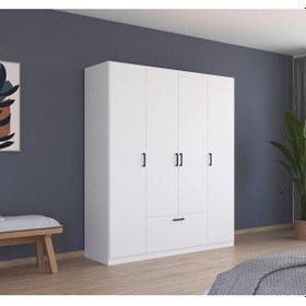 Resim Alçin Giyinme Dolabı - Çok Amaçlı Dolap - Gardırop 180 Cm-4 Kapaklı-1 Çekmeceli 