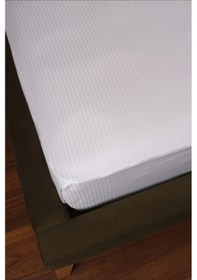 Resim Atina Serisi Çift Kişilik Pamuk Saten Çarşaf 240 280cm Beyaz 