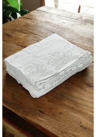 Resim 6'lı Güpürlü %100 Pamuklu El Ve Yüz Havlusu Seti 30x50 Cm Beyaz Beyaz 