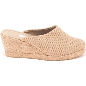 Resim Star Tombis Naturel Hasır Sabo Terlik Gerçek Elişi Burnu Kapalı El Işi Kadın Keten Günlük Terlik Handmade Çok Renkli 