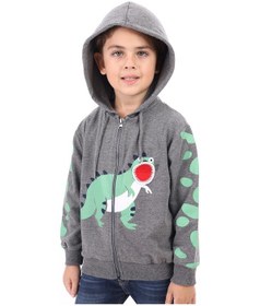 Resim Toontoy Erkek Çocuk Baskılı Hırka Antrasit Melanj 