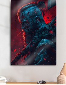 Resim Ragnar Lodbrok, Vikings Dizi Film Posterleri - Parlak Metal Baskı Tablo 