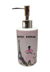 Resim Seramik Sıvı Sabunluk Eyfel Kulesi Model 7x7x18cm 320ml 