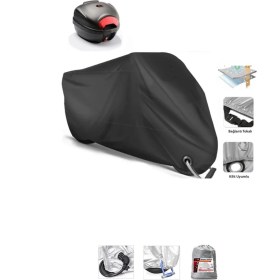 Resim Breen Yamaha Wr 250 F Için Arka Çanta Ve Kilit Uyumlu Siyah Motosiklet Branda, Güvenli 