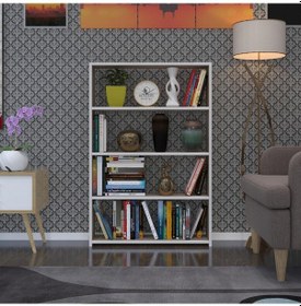 Resim Kenzlife Kitaplık Süper Ga 120*80*19 Crd 4 Katlı Tek Bölme Ofis Mutfak Banyo Dolabı Arkalıksız Çok Renkli 