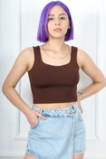 Resim CİDDE Askılı Kısa Kahve Crop 