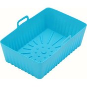 Resim Turcoshop11 Gıda Uyumlu Silikon Fırın Tepsisi Blue 1 Adet Hava Fritözü Aksesuarları Yeniden Kullanılabilir 