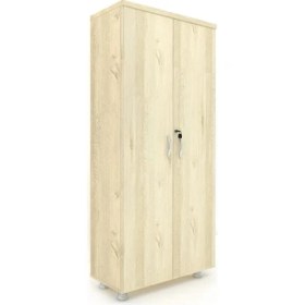 Resim Elizza Büyük Boy Tam Kapak Kitaplık Dosya Dolabı Meşe - 80X38X188 