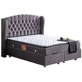 Resim Setaymobilya Baza, Sultan Antrasit Baza + Başlık + Real Pedli Ortopedik Yatak 