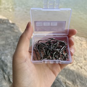 Resim Karbon Çelik Balık Kancaları 50-100 Adet/Kutu Dayanıklı Başlı Olta Malzemesi 