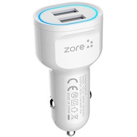 Resim Genel Markalar Zore CC-01 Hızlı Şarj Özellikli LED Işıklı Dual USB Araç Şarj Başlığı 18W 