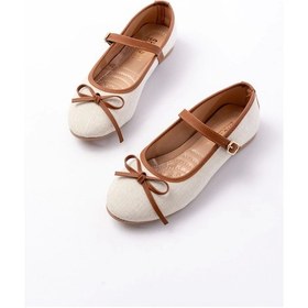 Resim 6321 Bej Keten Günlük Baret Tokalı Bayan Babet Çok Renkli 