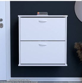 Resim Modilayn Umay Asma Antre 72 X 74 X 25,5 Cm Lik 2 Düşer Kapak 4 Göz Bölmeli Ayakkabılık Beyaz 